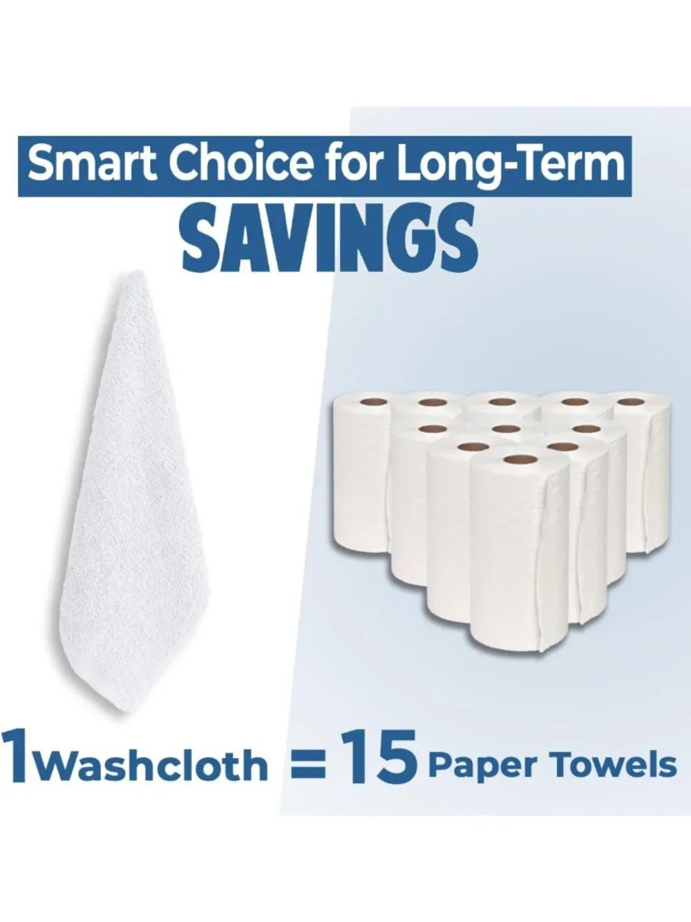 24 Pack Premium Cotton Wash Cloths - Soft, Highly Absorbent Bathroom Towels